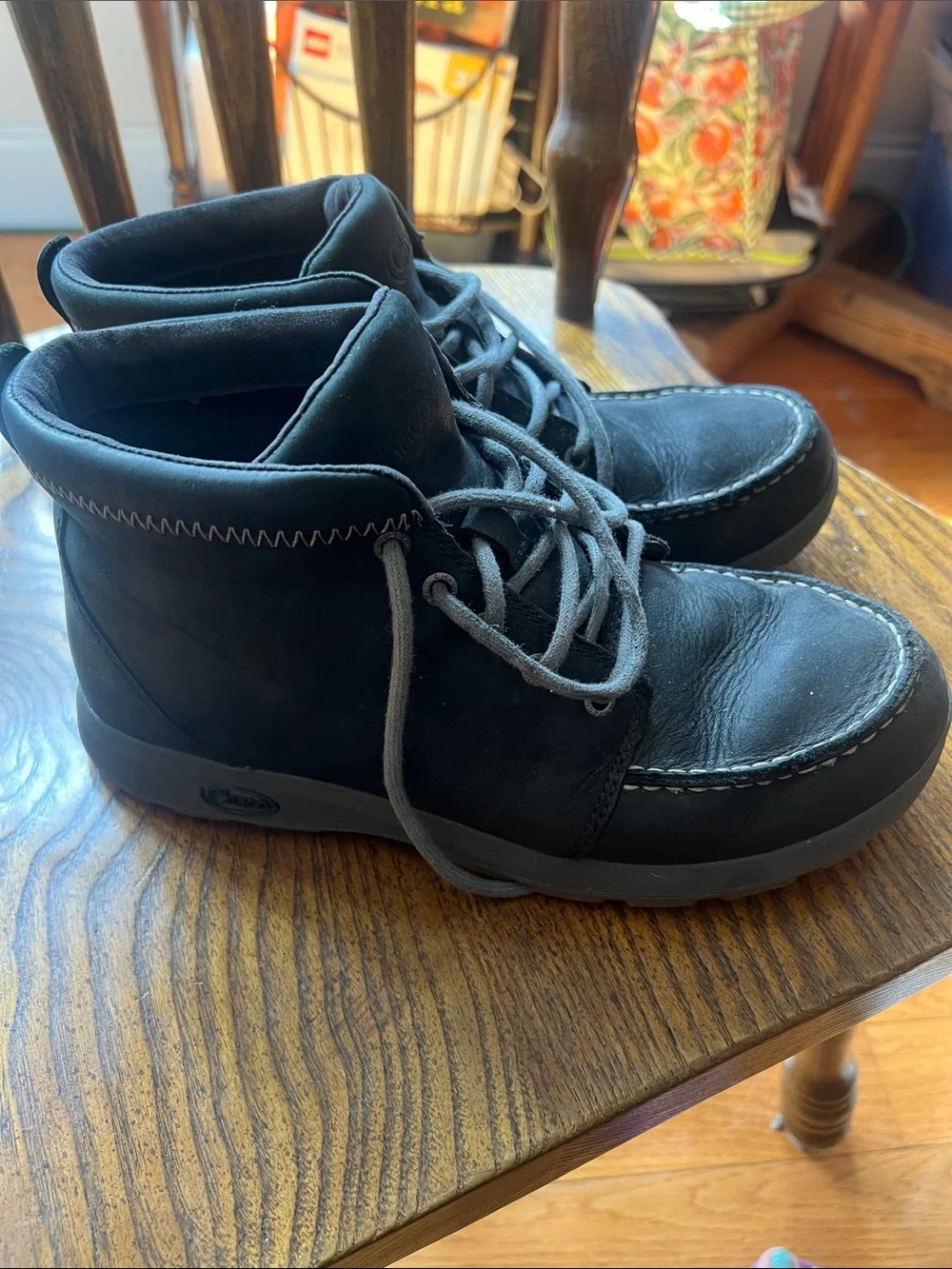 Chaco Kids Black Lace-Up Moc Toe Boots